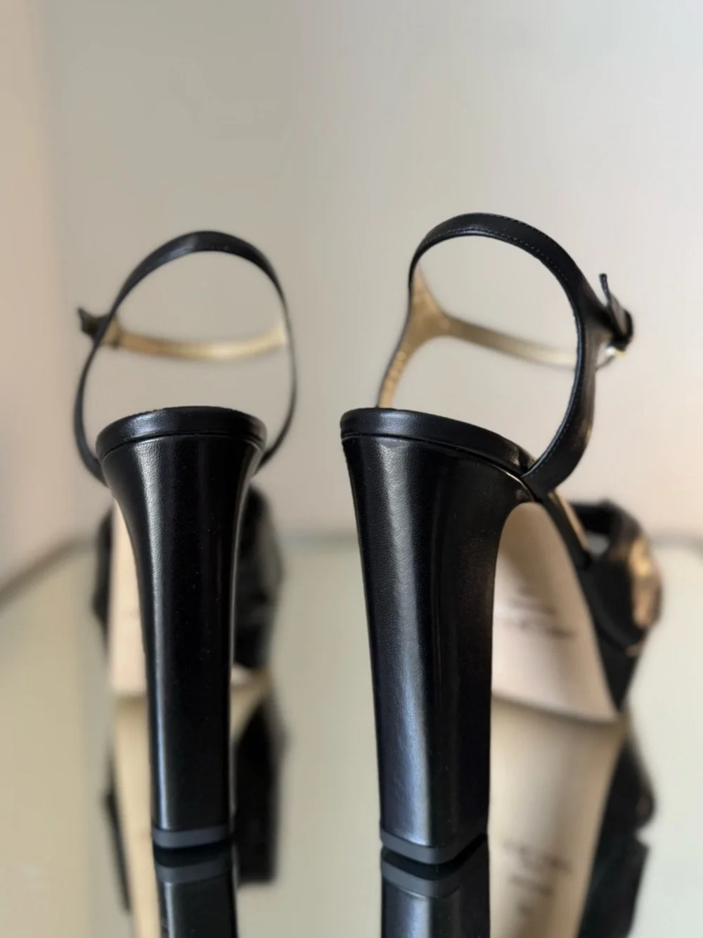 New Jimmy Choo Heloise Black Nappa Leather Platform Sandals 40 $995